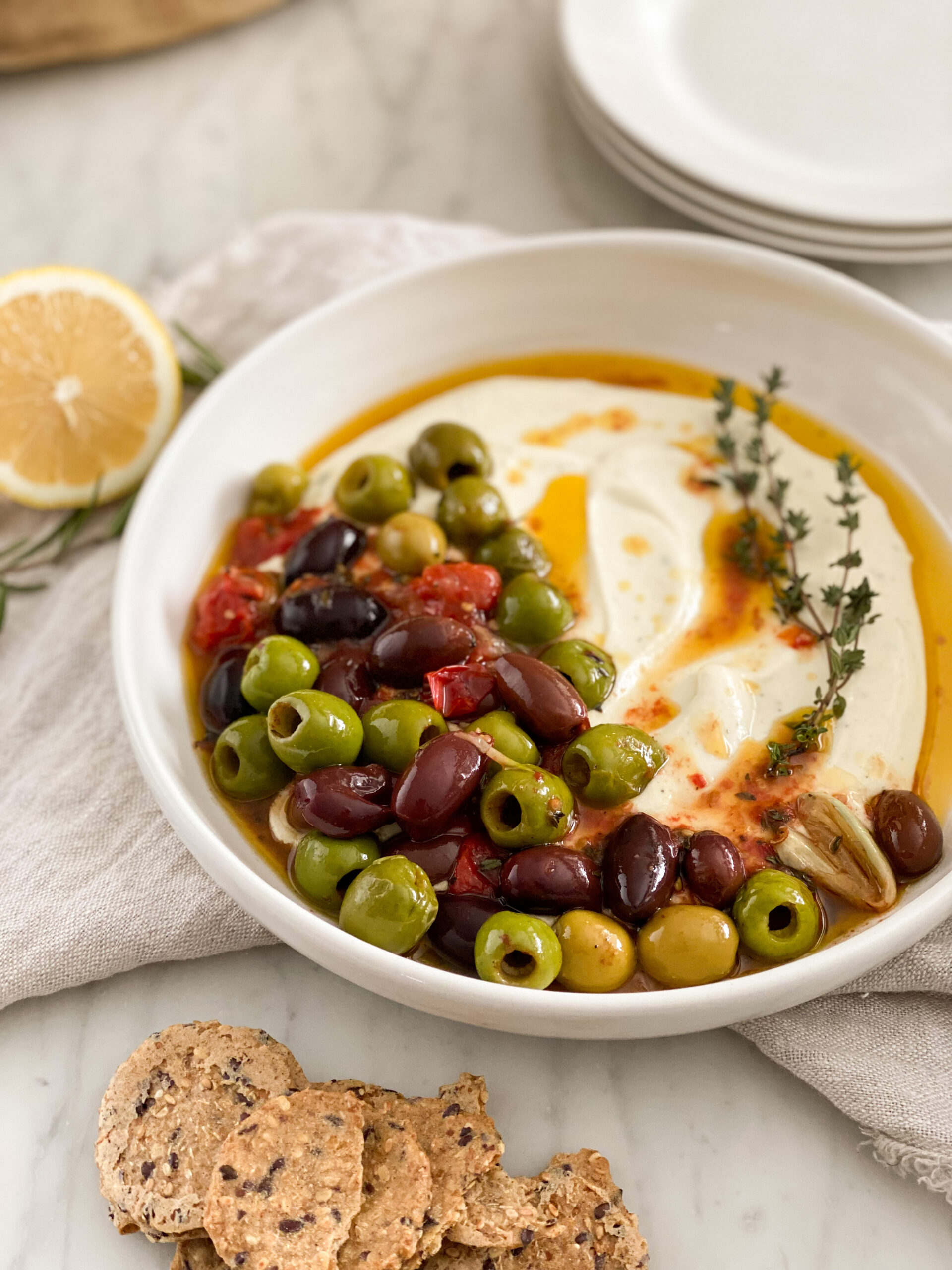 feta and olive appetizer